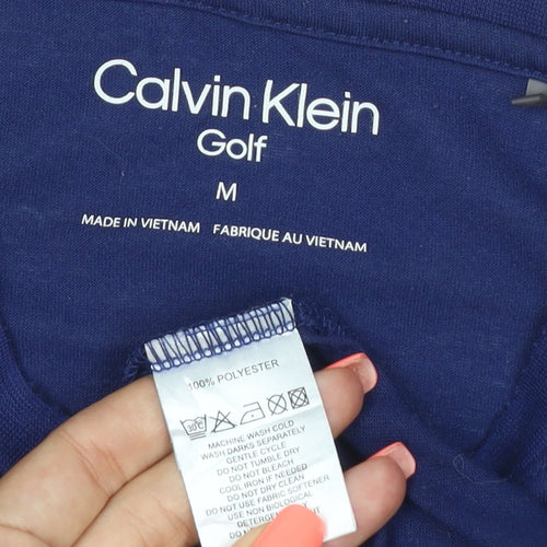 Calvin Klein Golf Men's Navy Blue Polyester Crew Neck T-Shirt M