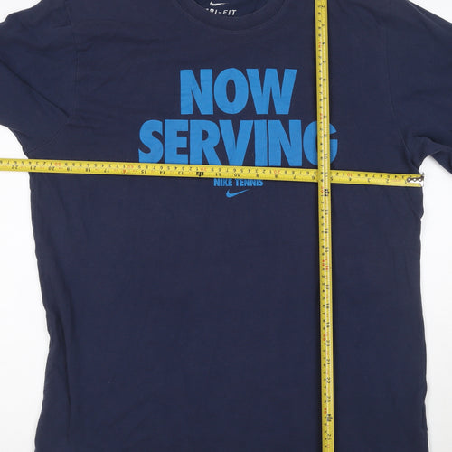Nike Men's Blue Dri-Fit Long Sleeve Tennis T-Shirt Size L