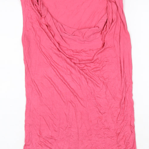 Nougat London Women’s Pink Viscose Cowl Neck Sleeveless Blouse Size 14