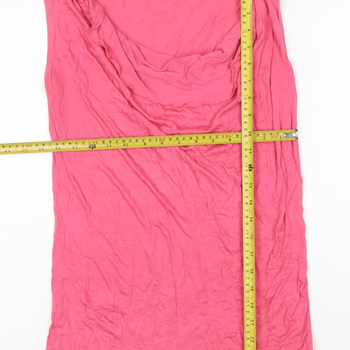 Nougat London Women’s Pink Viscose Cowl Neck Sleeveless Blouse Size 14
