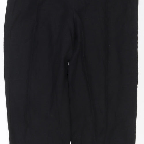 Windsmoor Womens Black Size 16 Linen Blend Wide-Leg Trousers