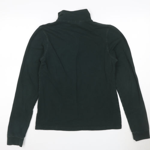 Guinness Women's Dark Green 1/4 Zip Long Sleeve Cotton Sweatshirt L