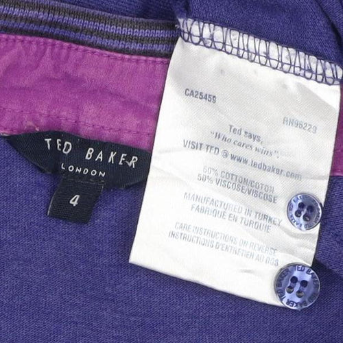 Ted Baker London Men's Blue Short Sleeve Polo Shirt Size L Cotton Blend