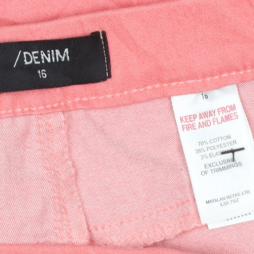 Matalan Denim Women Coral Pink Size 16 Cropped Jegging Jeans