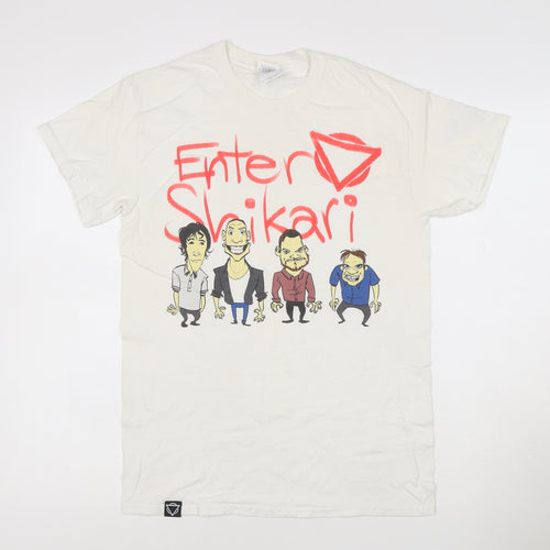 Gildan Men’s White Enter Shikari Band Graphic Cotton T-Shirt Size S