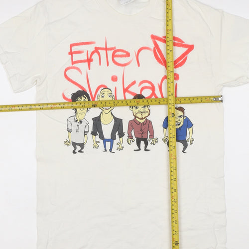Gildan Men’s White Enter Shikari Band Graphic Cotton T-Shirt Size S