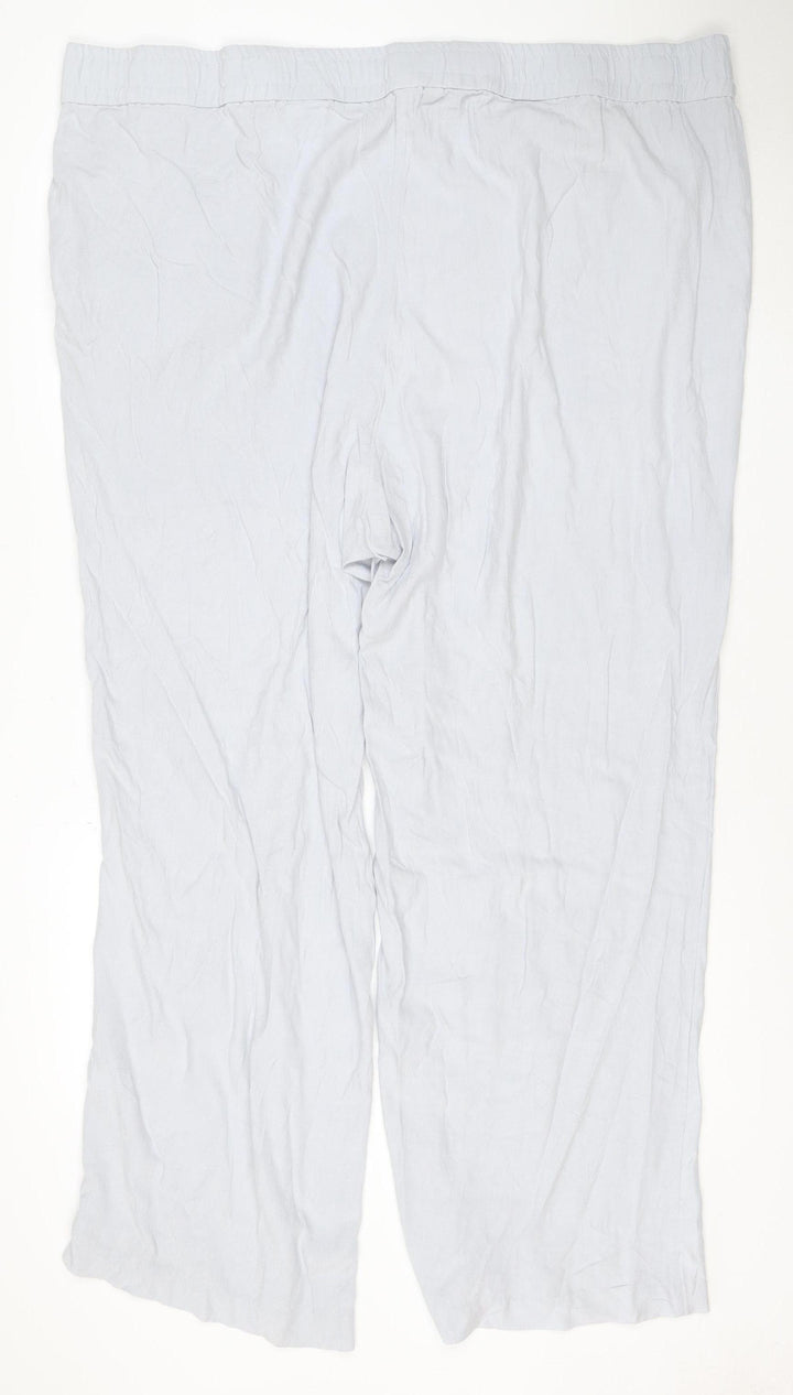 H&M Womens Plus 3XL Grey Wide-Leg Elastic Waist Trousers