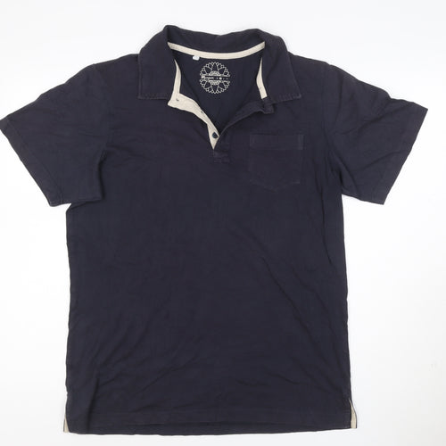 Monsoon Men's Blue Cotton Polo Shirt Size M Short Sleeve