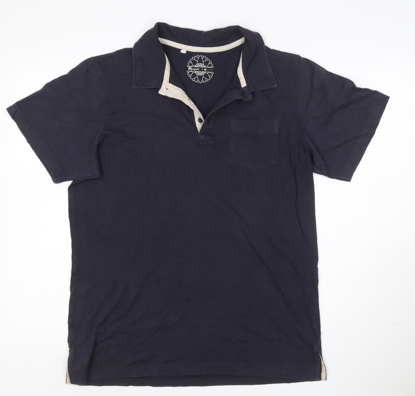 Monsoon Men's Blue Cotton Polo Shirt Size M Short Sleeve