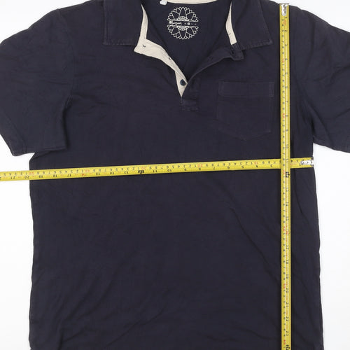 Monsoon Men's Blue Cotton Polo Shirt Size M Short Sleeve