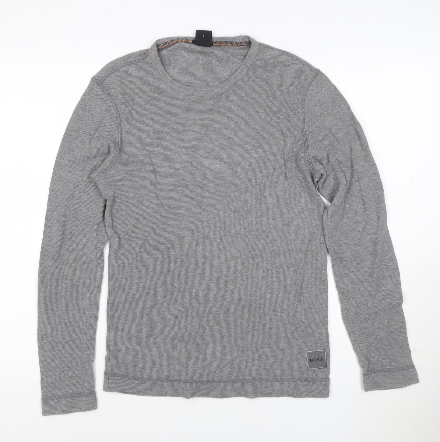 Hugo Boss Men's Grey Slim Fit Cotton Knit Jumper Size L