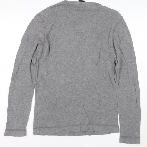 Hugo Boss Men's Grey Slim Fit Cotton Knit Jumper Size L