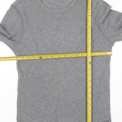 Hugo Boss Men's Grey Slim Fit Cotton Knit Jumper Size L