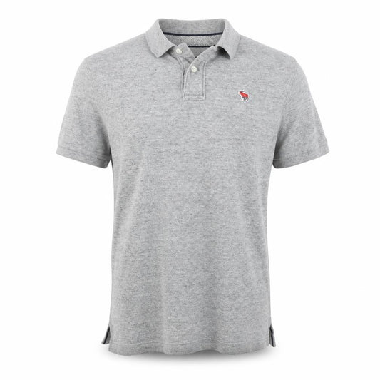 Abercrombie & Fitch Men's Grey Classic Fit Cotton Polo Shirt L