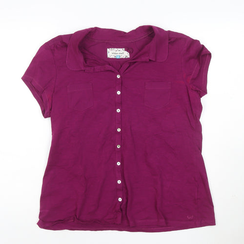White Stuff Women's Purple Size 18 Cotton Button-Up Shirt