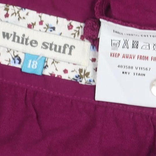 White Stuff Women's Purple Size 18 Cotton Button-Up Shirt