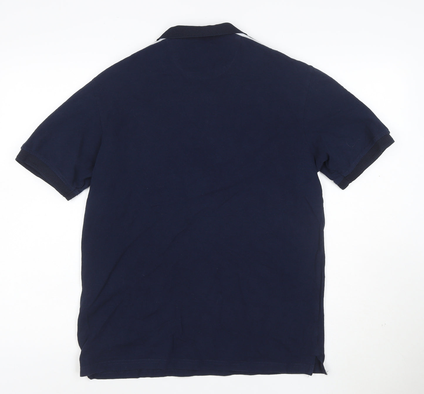 Zara Men's Blue Cotton Short Sleeve Polo Shirt Size L