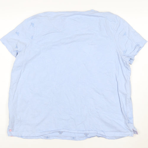 Joules Women's Blue Embroidered Bee Cotton T-Shirt Size 20