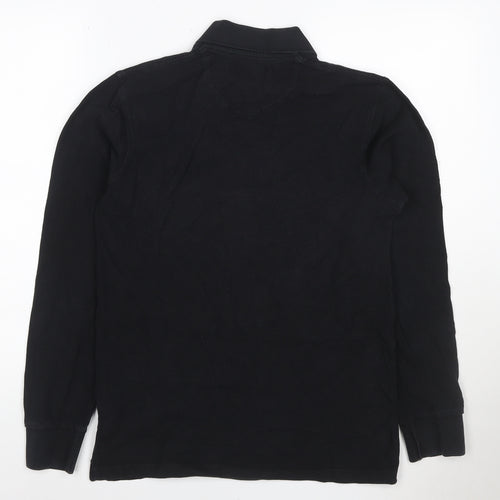Lyle & Scott Men’s Black Long Sleeve Cotton Polo Shirt Size S