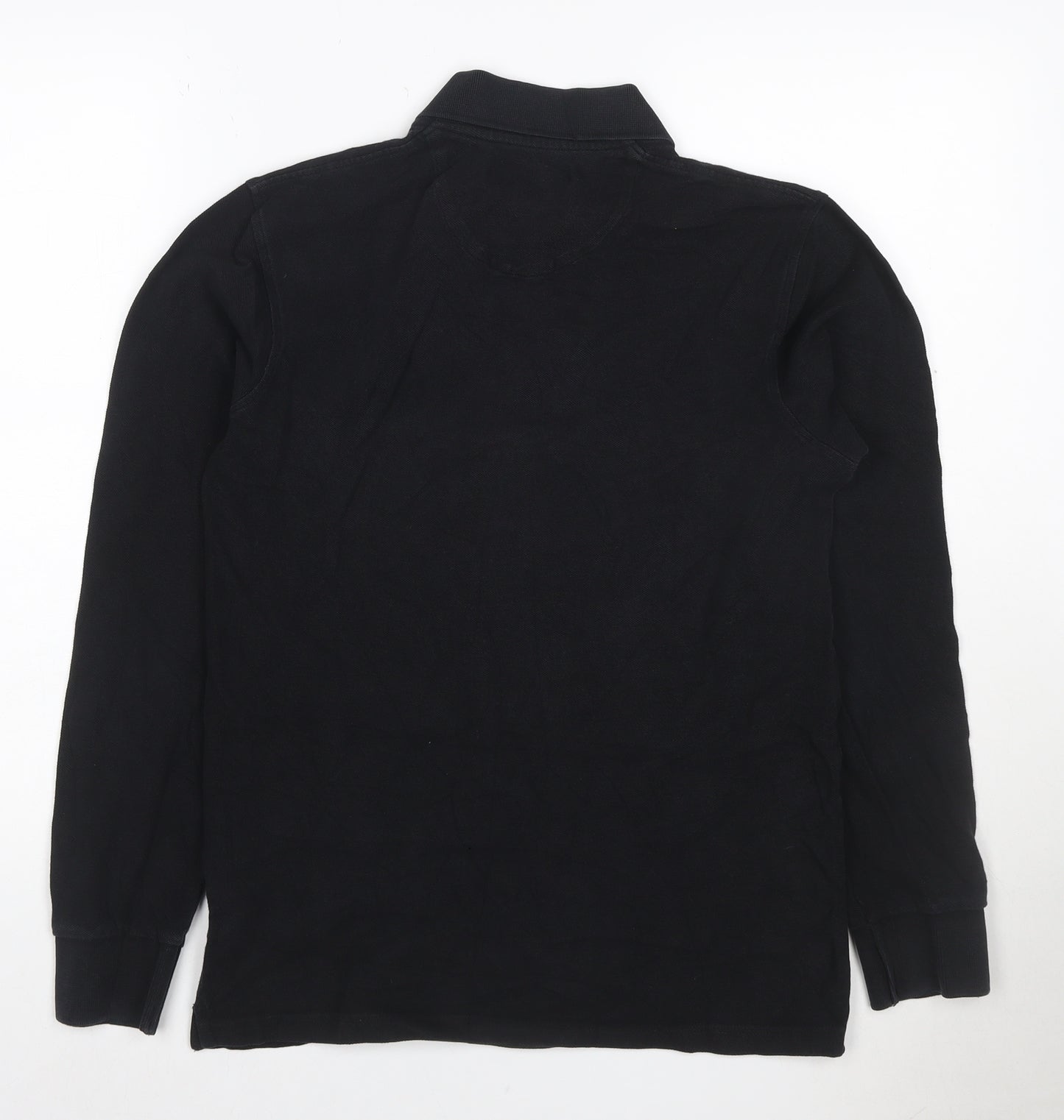 Lyle & Scott Men’s Black Long Sleeve Cotton Polo Shirt Size S
