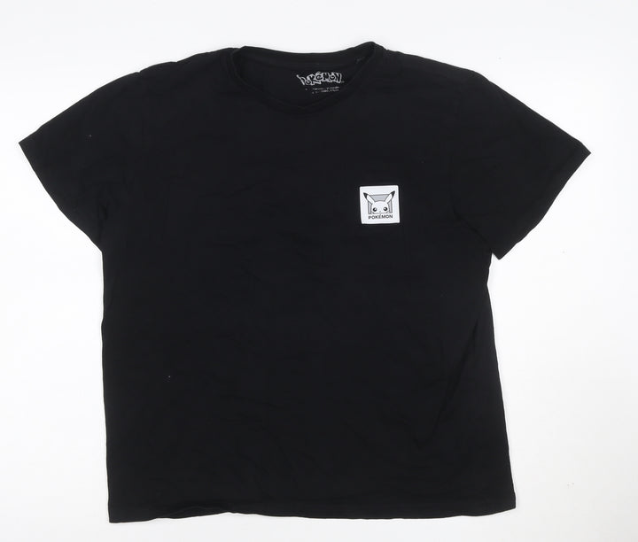 Pokemon Women's Black Cotton Crew Neck T-Shirt Size M