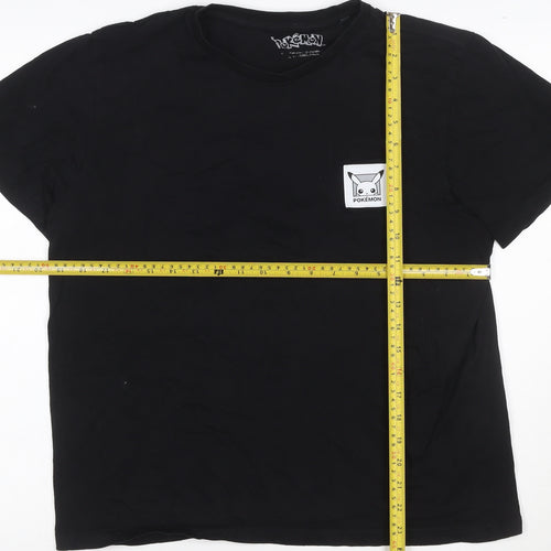 Pokemon Women's Black Cotton Crew Neck T-Shirt Size M