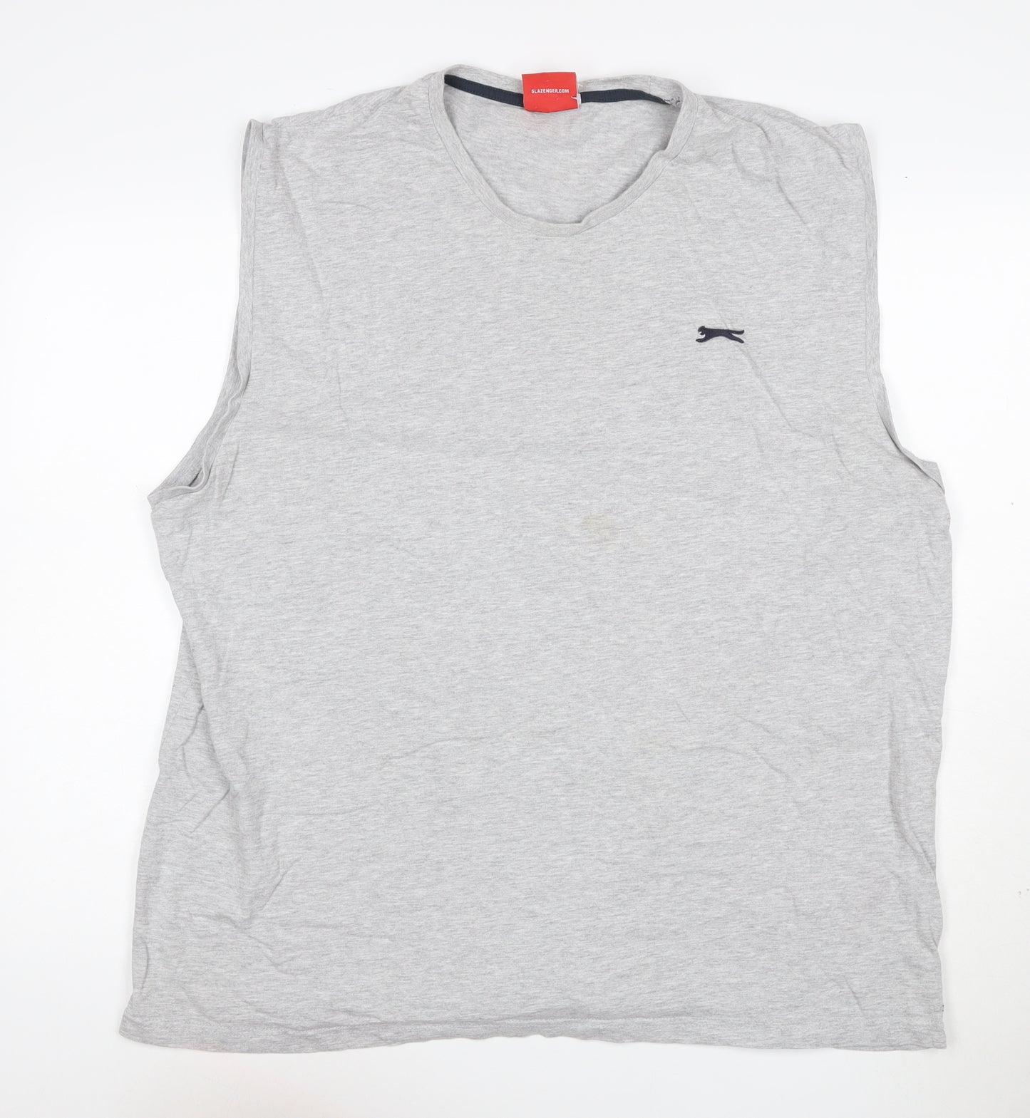 Slazenger Men's Grey Sleeveless Crew Neck T-Shirt 2XL Regular Fit