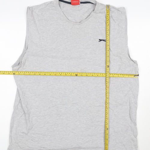 Slazenger Men's Grey Sleeveless Crew Neck T-Shirt 2XL Regular Fit