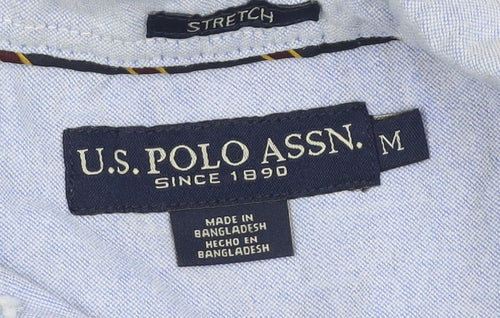 U.S. Polo Assn. Men's Blue Regular Fit Short Sleeve Button-Up Shirt M