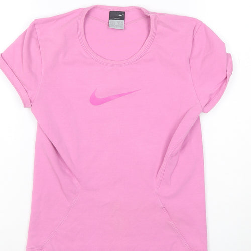 Nike Women's Pink Dri-FIT Short Sleeve T-Shirt M Sportswear