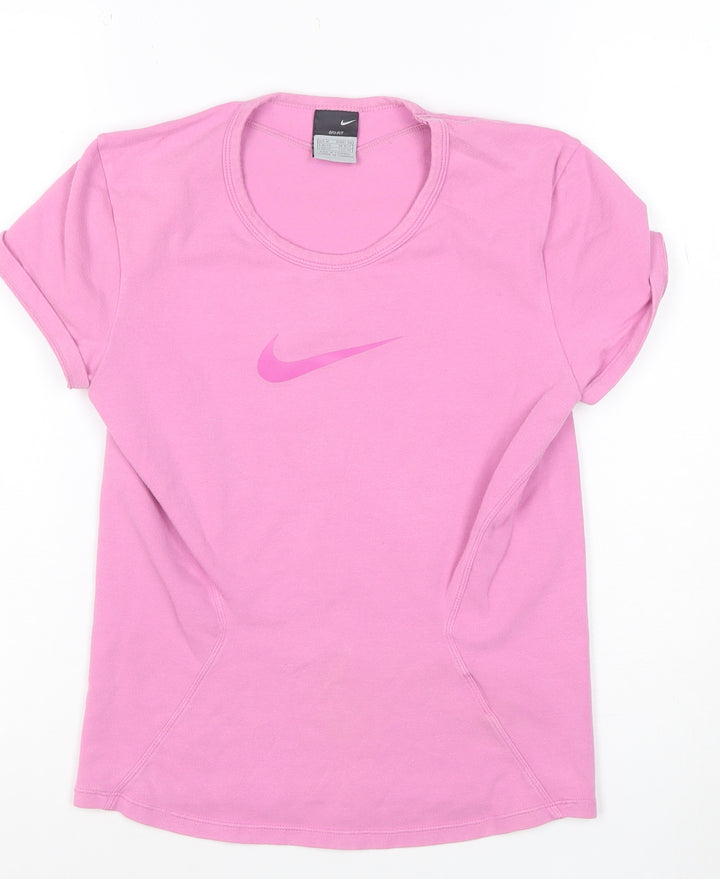 Nike Women's Pink Dri-FIT Short Sleeve T-Shirt M Sportswear