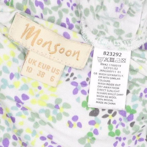 Monsoon Women’s Multicoloured Floral Modal Tunic Blouse Size 10