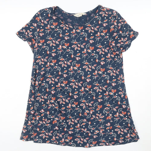Seasalt Cornwall Women's Blue Floral Organic Cotton Tunic Blouse UK 10