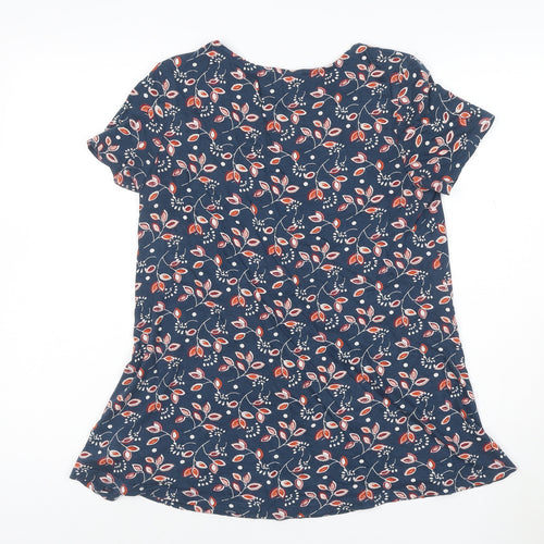Seasalt Cornwall Women's Blue Floral Organic Cotton Tunic Blouse UK 10