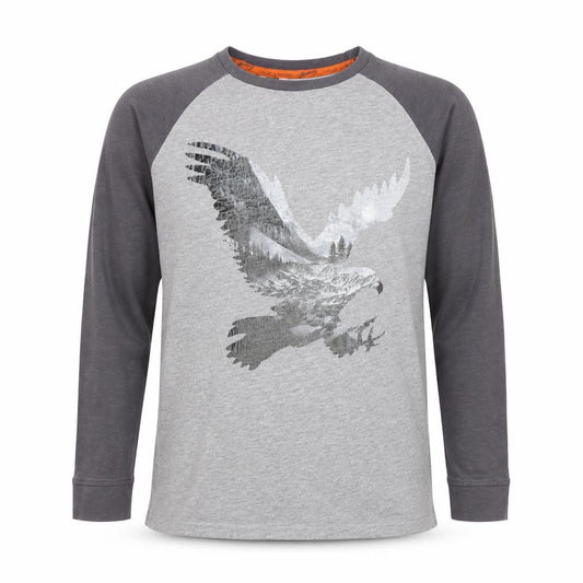 Blue Harbour Boys Grey Long Sleeve Eagle Graphic T-Shirt Age 11-12