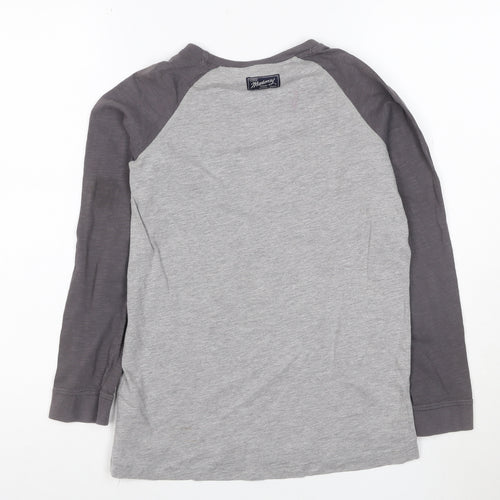 Blue Harbour Boys Grey Long Sleeve Eagle Graphic T-Shirt Age 11-12