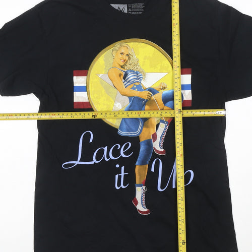 WWE Authentic Men's Black Lace It Up Graphic T-Shirt Size M