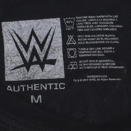 WWE Authentic Men's Black Lace It Up Graphic T-Shirt Size M