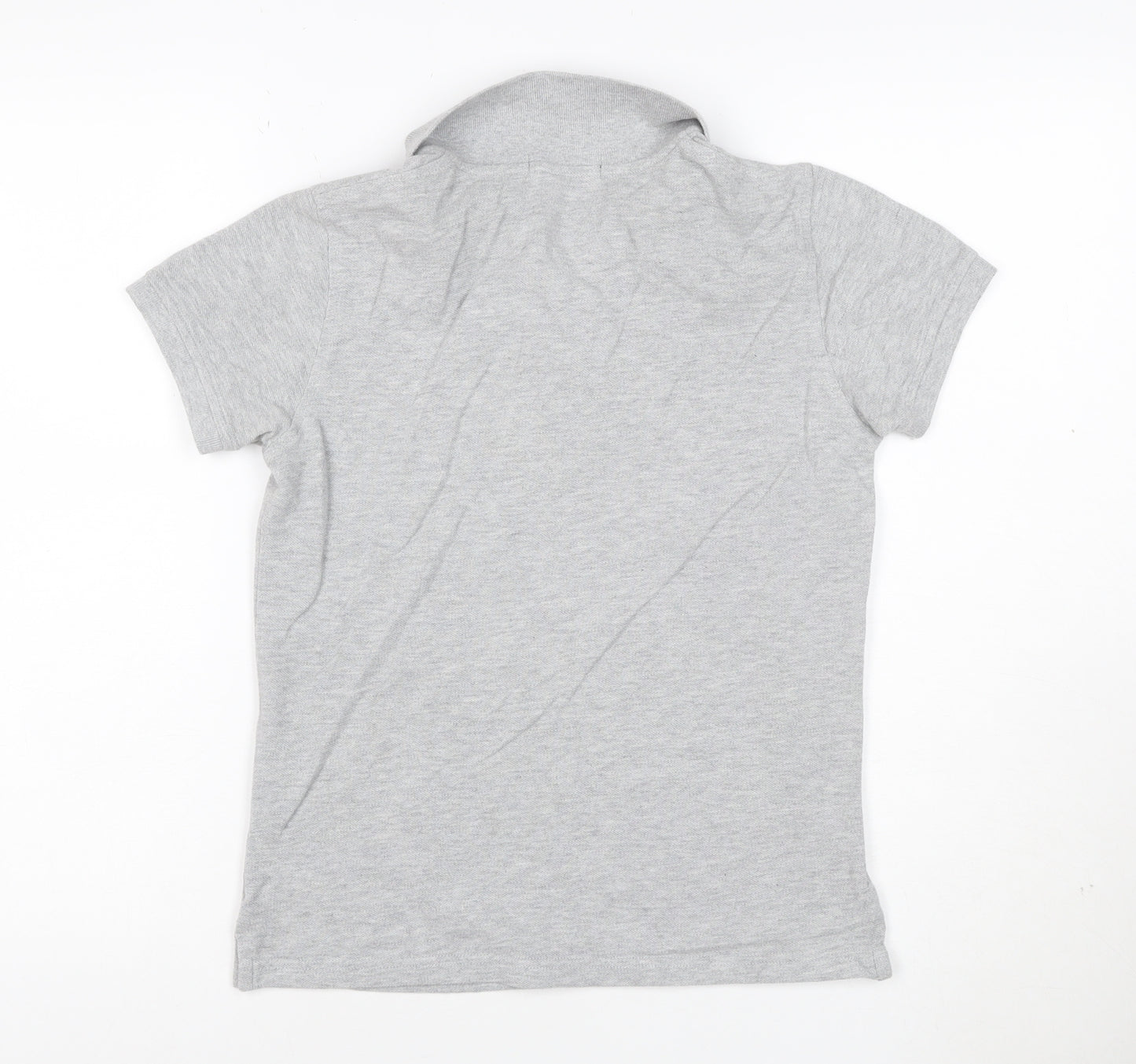 Lyle & Scott Womens Grey Polo Shirt Size M Cotton Short Sleeve