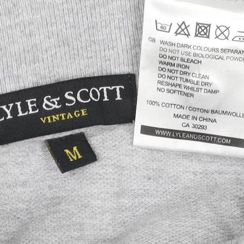 Lyle & Scott Womens Grey Polo Shirt Size M Cotton Short Sleeve