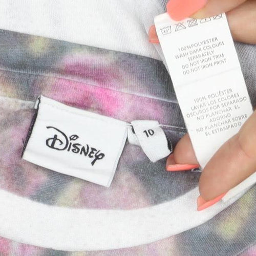 Disney Women's Multicoloured Floral Mickey Mouse T-Shirt Size 10