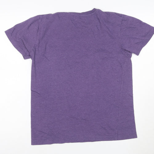 Pierre Cardin Men's Purple Crew Neck Graphic T-Shirt Size S