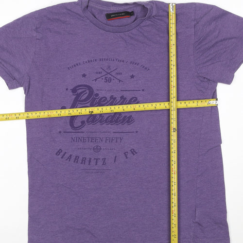 Pierre Cardin Men's Purple Crew Neck Graphic T-Shirt Size S