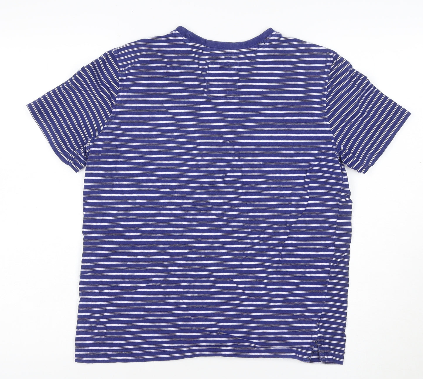 Crew Clothing Co. Men’s Blue Striped Cotton T-Shirt XS Regular Fit
