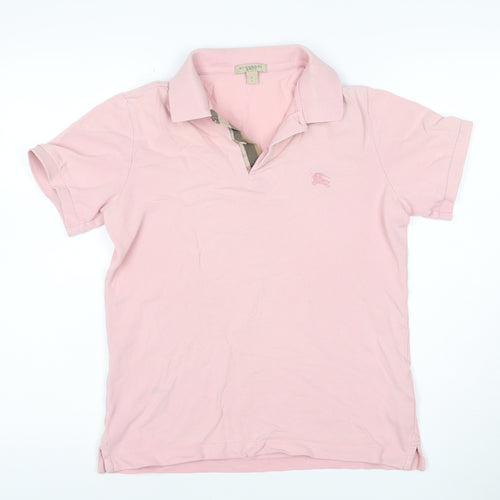 Burberry Men's Pink Slim Fit Cotton Polo Shirt Size S