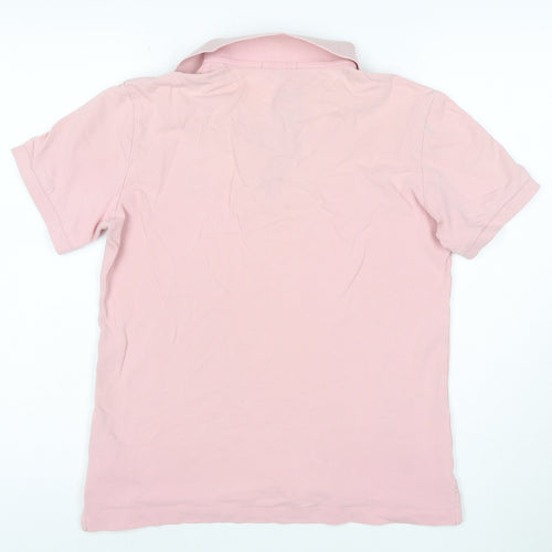 Burberry Men's Pink Slim Fit Cotton Polo Shirt Size S