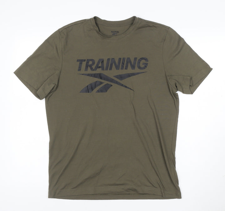 Reebok Men's Green Training Graphic T-Shirt M Regular Fit