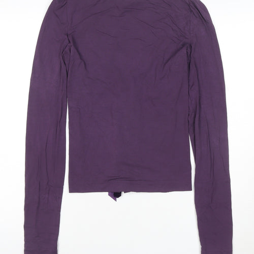 MaxMara Women’s Purple Wrap Long Sleeve Jersey Blouse Size L