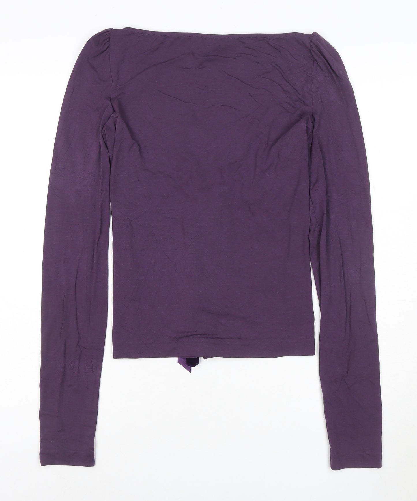 MaxMara Women’s Purple Wrap Long Sleeve Jersey Blouse Size L