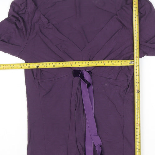 MaxMara Women’s Purple Wrap Long Sleeve Jersey Blouse Size L